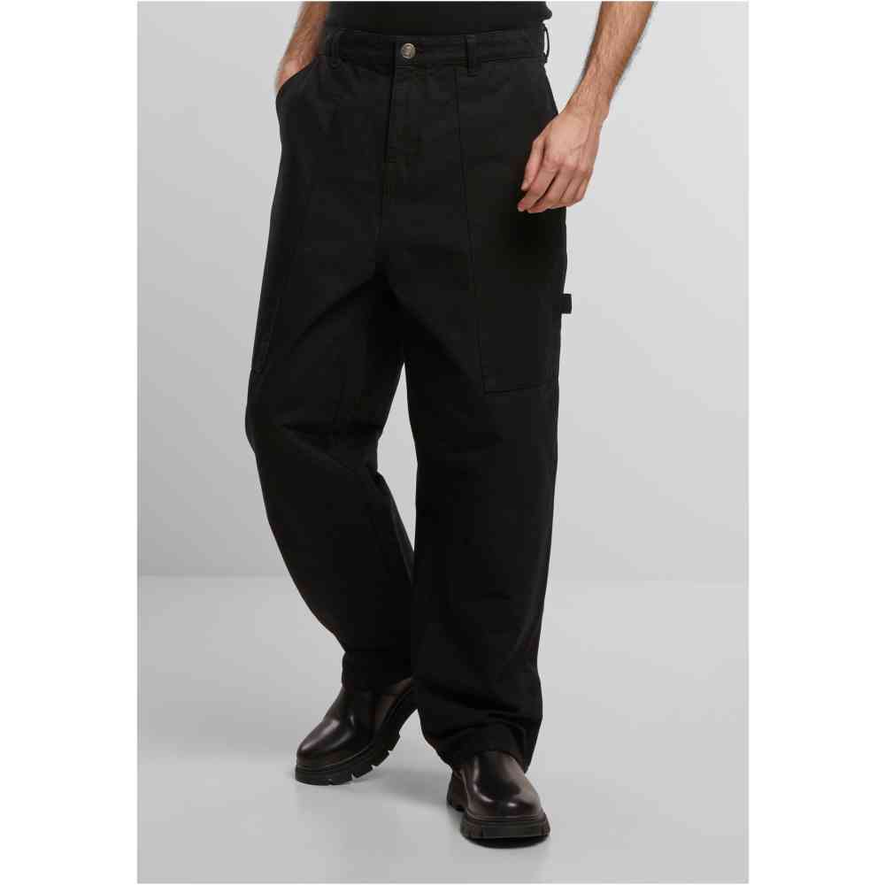 Urban Classics - Mens Cotton Carpenter Pantalon large - Noir